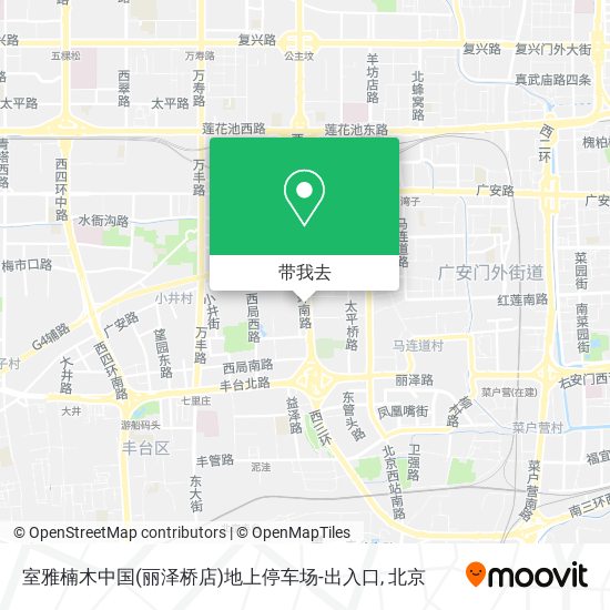 室雅楠木中国(丽泽桥店)地上停车场-出入口地图