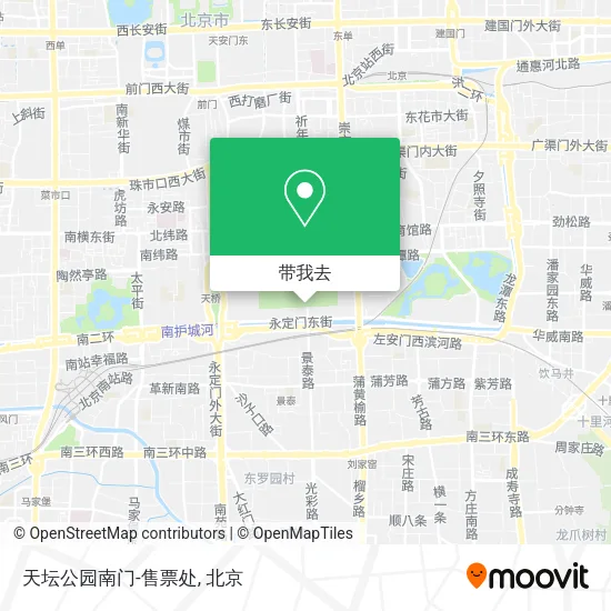 天坛公园南门-售票处地图