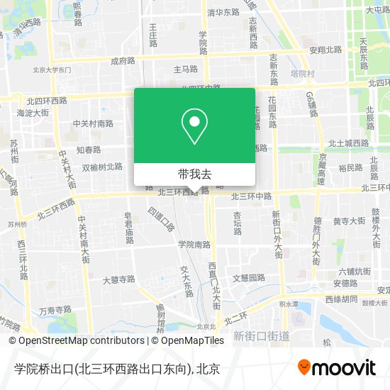学院桥出口(北三环西路出口东向)地图