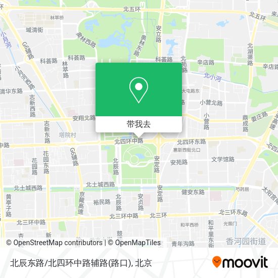 北辰东路/北四环中路辅路(路口)地图