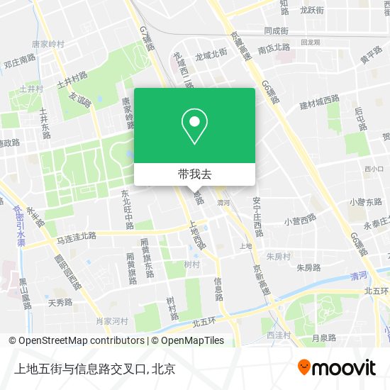 上地五街与信息路交叉口地图
