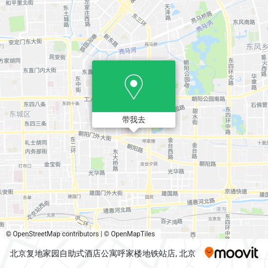 北京复地家园自助式酒店公寓呼家楼地铁站店地图