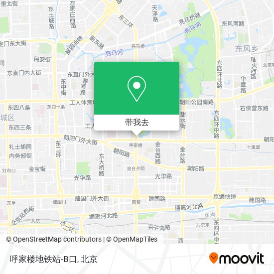 呼家楼地铁站-B口地图
