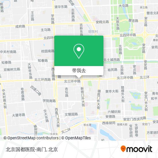 北京国都医院-南门地图