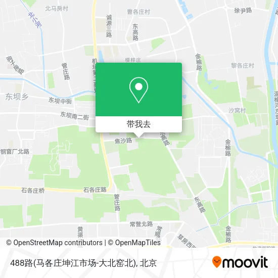 488路(马各庄坤江市场-大北窑北)地图