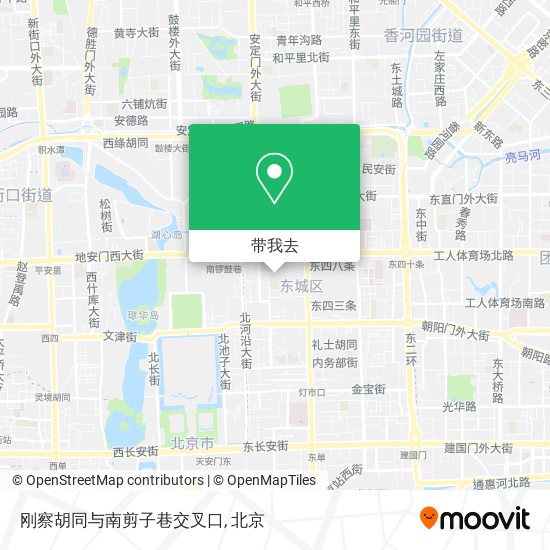 刚察胡同与南剪子巷交叉口地图