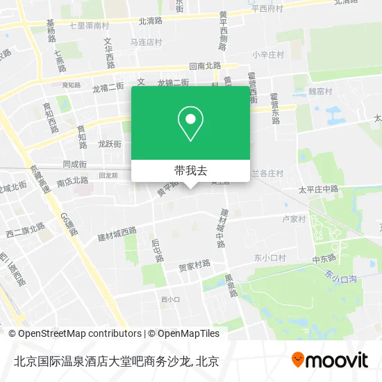 北京国际温泉酒店大堂吧商务沙龙地图