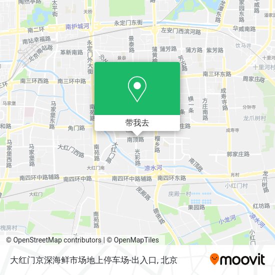 大红门京深海鲜市场地上停车场-出入口地图