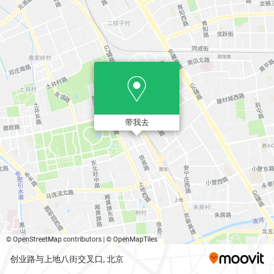 创业路与上地八街交叉口地图