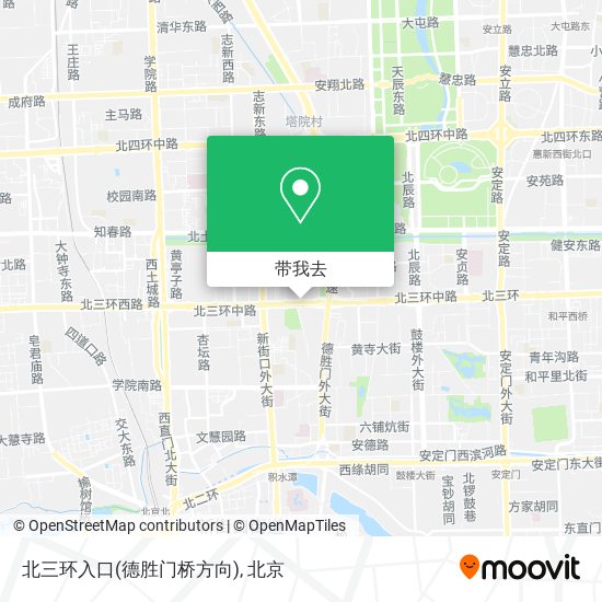 北三环入口(德胜门桥方向)地图