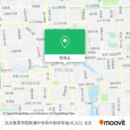 北京教育学院附属中学高中部停车场-出入口地图