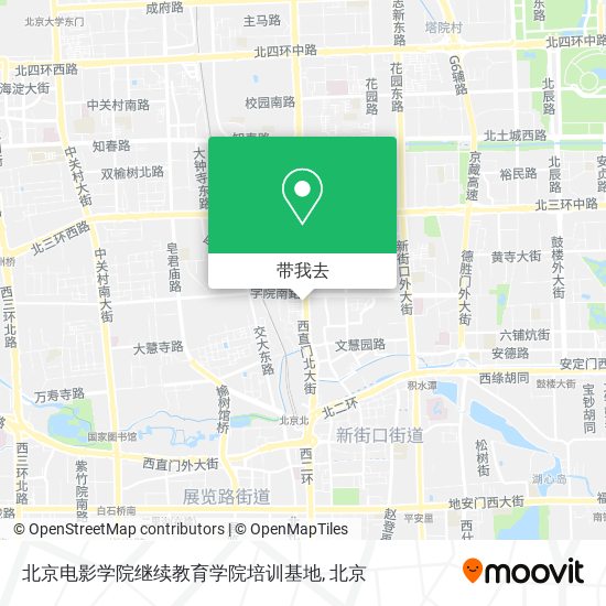 北京电影学院继续教育学院培训基地地图