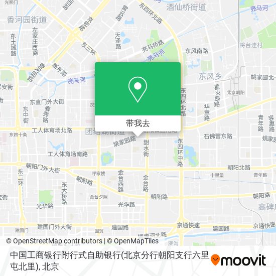 中国工商银行附行式自助银行(北京分行朝阳支行六里屯北里)地图