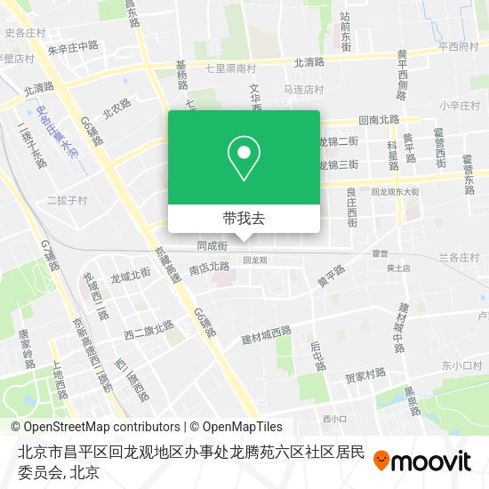 北京市昌平区回龙观地区办事处龙腾苑六区社区居民委员会地图