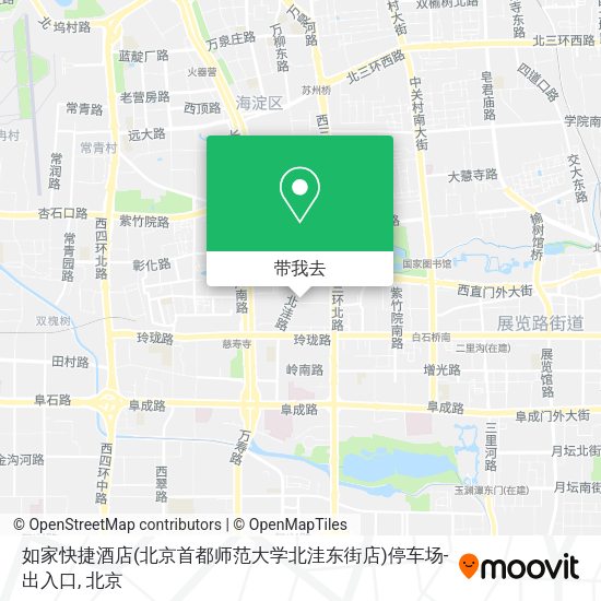 如家快捷酒店(北京首都师范大学北洼东街店)停车场-出入口地图