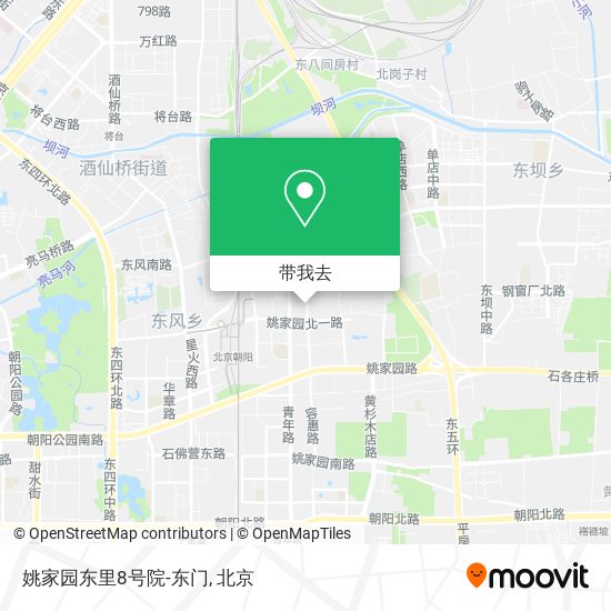 姚家园东里8号院-东门地图