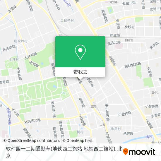 软件园一二期通勤车(地铁西二旗站-地铁西二旗站)地图