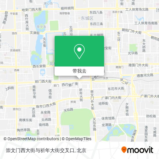 崇文门西大街与祈年大街交叉口地图