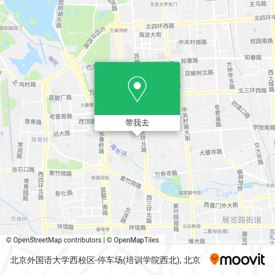北京外国语大学西校区-停车场(培训学院西北)地图