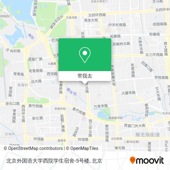 北京外国语大学西院学生宿舍-5号楼地图