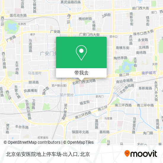 北京佑安医院地上停车场-出入口地图