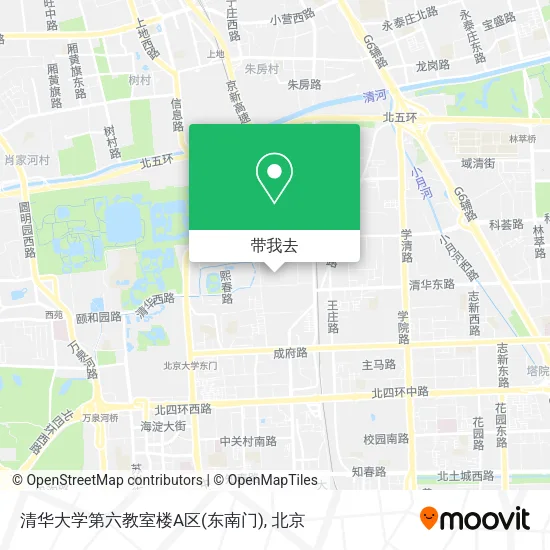 清华大学第六教室楼A区(东南门)地图