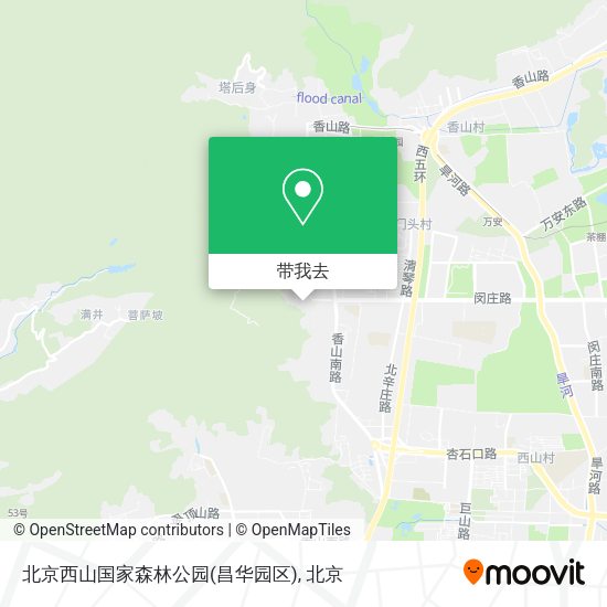 北京西山国家森林公园(昌华园区)地图