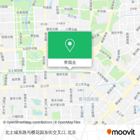 北土城东路与樱花园东街交叉口地图