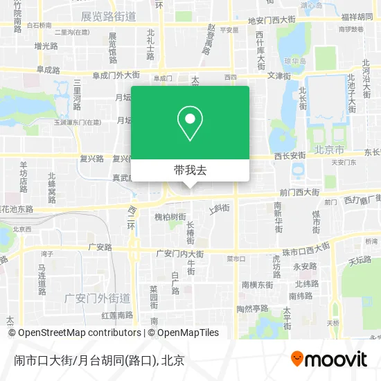 闹市口大街/月台胡同(路口)地图