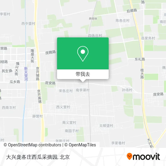 大兴庞各庄西瓜采摘园地图