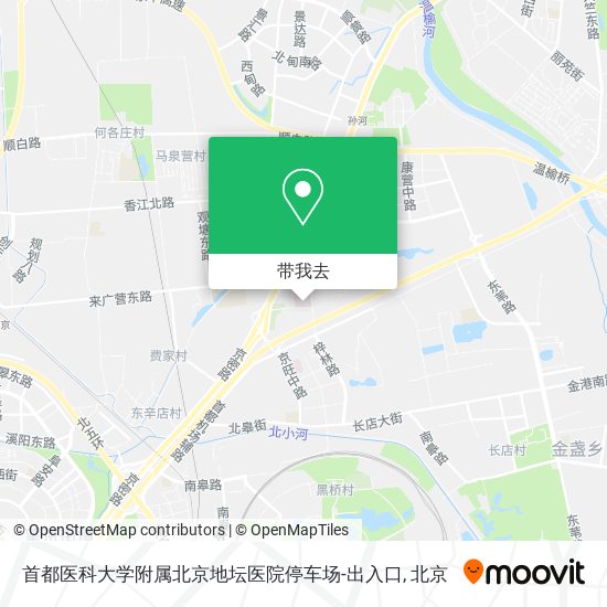 首都医科大学附属北京地坛医院停车场-出入口地图