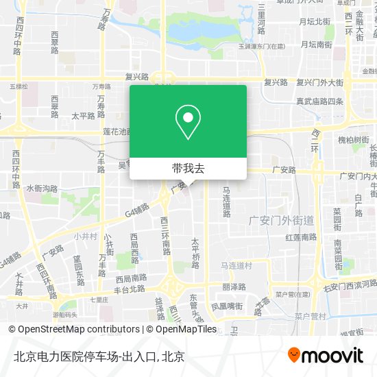 北京电力医院停车场-出入口地图