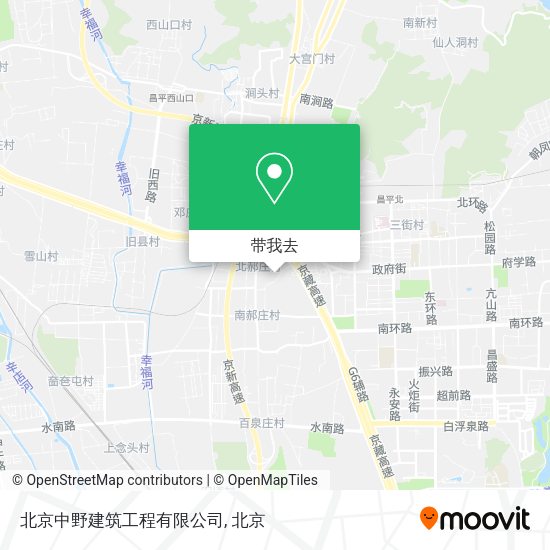 北京中野建筑工程有限公司地图