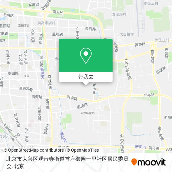 北京市大兴区观音寺街道首座御园一里社区居民委员会地图