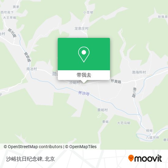 沙峪抗日纪念碑地图