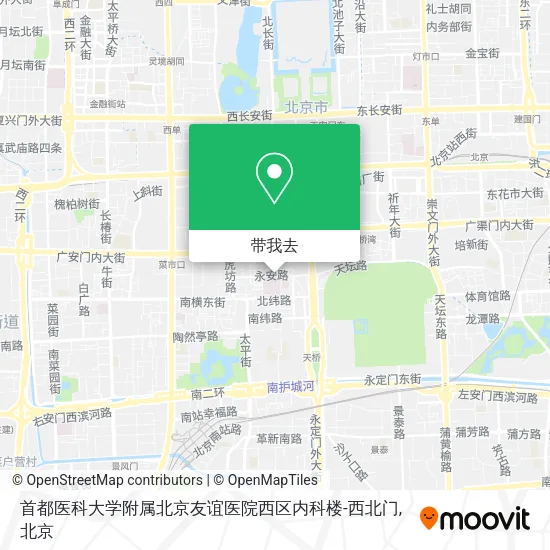 首都医科大学附属北京友谊医院西区内科楼-西北门地图