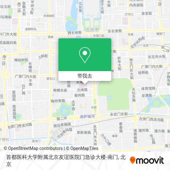 首都医科大学附属北京友谊医院门急诊大楼-南门地图