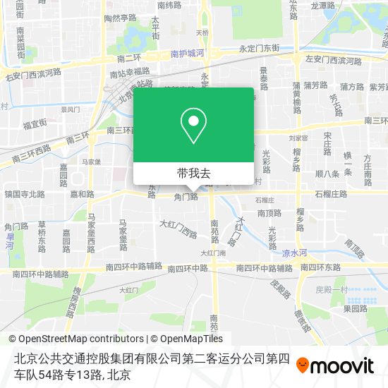 北京公共交通控股集团有限公司第二客运分公司第四车队54路专13路地图