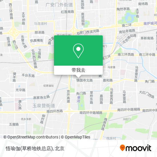 悟瑜伽(草桥地铁总店)地图