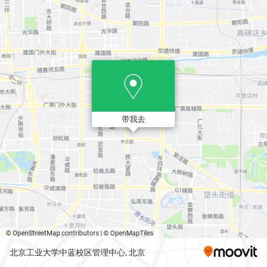 北京工业大学中蓝校区管理中心地图