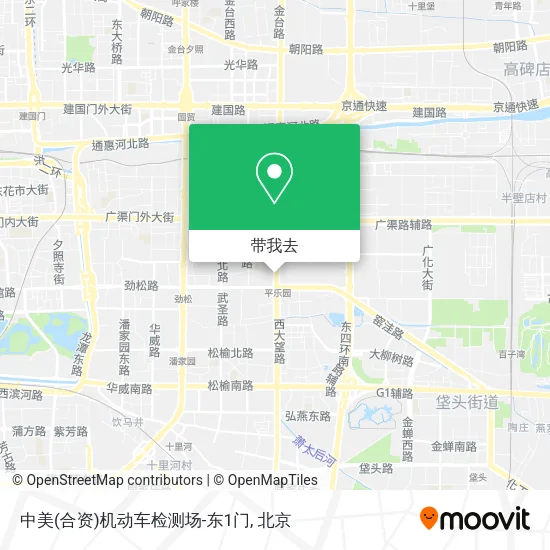 中美(合资)机动车检测场-东1门地图