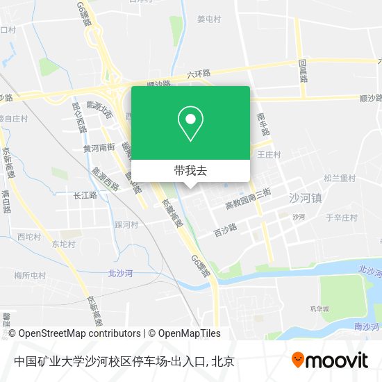 中国矿业大学沙河校区停车场-出入口地图