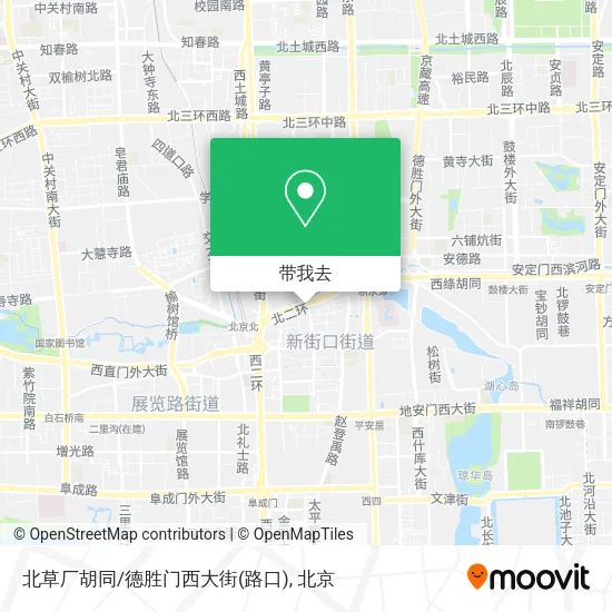 北草厂胡同/德胜门西大街(路口)地图