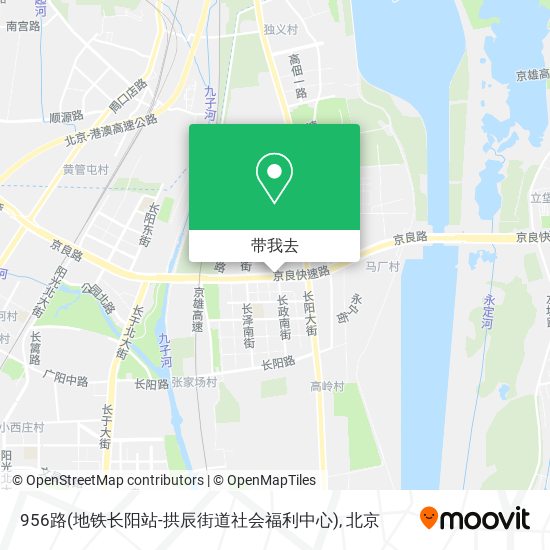 956路(地铁长阳站-拱辰街道社会福利中心)地图