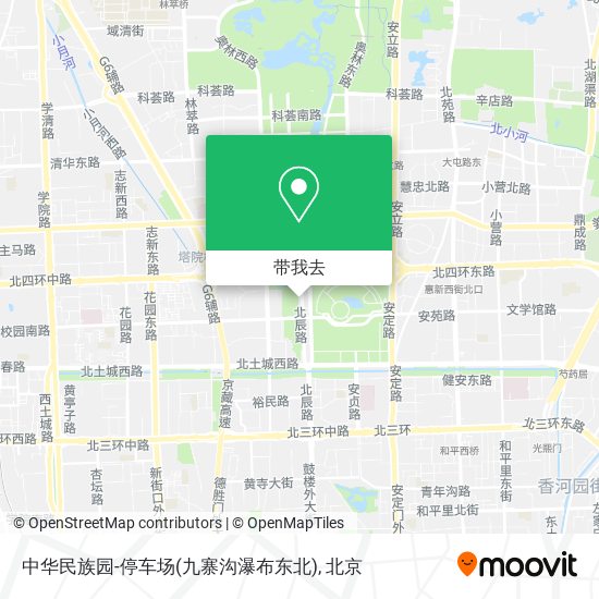 中华民族园-停车场(九寨沟瀑布东北)地图