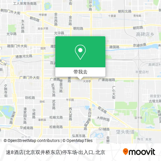 速8酒店(北京双井桥东店)停车场-出入口地图
