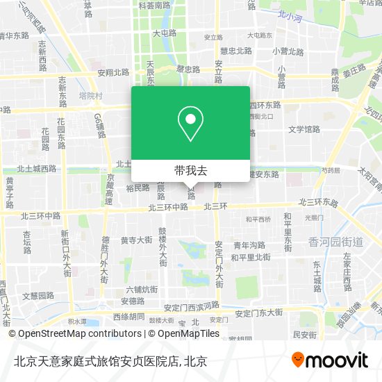 北京天意家庭式旅馆安贞医院店地图