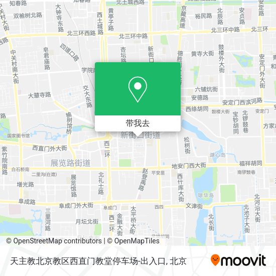 天主教北京教区西直门教堂停车场-出入口地图