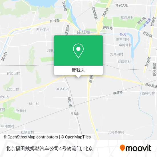 北京福田戴姆勒汽车公司4号物流门地图