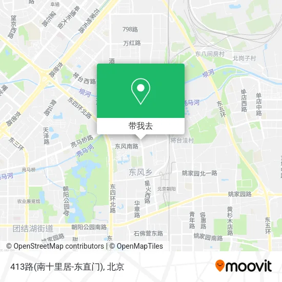 413路(南十里居-东直门)地图